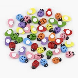 100pcs Tiny Resin Bees Ladybugs Craft Garden Red Landscape Ladybug Decoration DIY Little Animal Figurines Decor Ornaments