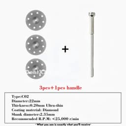 Ultra-Thin Double-Sided Diamond Grinding Discs – 0.20mm Cutting & Polishing Blades with 2.35mm Shank