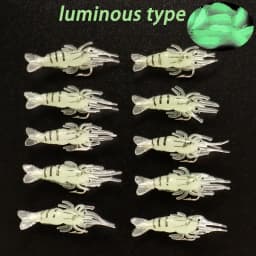 10pcs Soft Shrimp Shaped Fishing Lure With Hook, Bait Kit For Outdoor, Fishing Accessories