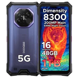 DOOGEE S300 Plus Thermal 5G Rugged Phone Thermal Imaging Dimensity 8300 6.78" 200MP AI Camera 48GB(12+36) RAM 1TB ROM 11000mAh Battery Android 16 66W Fast Charging Smartphone