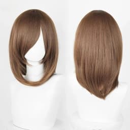 High Quality 40cm Medium Cosplay Wig With Bang Blond Pink Red Purple Blue Gray Heat Resistant Synthetic Hair Wigs