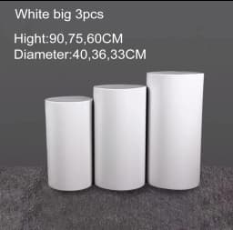 Iron Cylinder Circular Column for Wedding Decoration, Flower Stand Display, Party Cake Pedestal, White and Gold