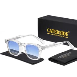 CATERSIDE Retro Punk Men Sunglasses Small Frame Square Personalized Design Sun Glasses Women Travel Party Business Festival Gift