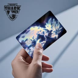 Magic Shark Anime Goku Vegeta Trunks Laser Holographic Shinny Skin Cover Sticker Film for Debit Credit Card
