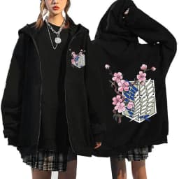 Anime Attack on Titan Final Season Zip Up Hoodie Shingeki No Kyojin Y2k Zippper Jackets Sweatshirts Eren Yeager Mange Streetwear