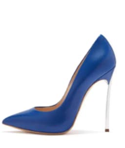 Women Pointed Toe Blade Pumps Metal High Heels Burgundy Blue Suede Stiletto Court Heeled 10cm Pumps Slip-on Office Lady Shoes