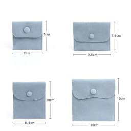 Eco-Friendly Thickened Soft Snap Velvet Jewelry Pouch Earring Ring Anti-Scratch Gift Bag for Jewelry Store Retail Packaging