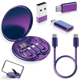General Multifunctional 60W Type C Data Cable Set Fast Charge For IPhone Chargers Storage Box Card Pin Travel Box Phone Holder