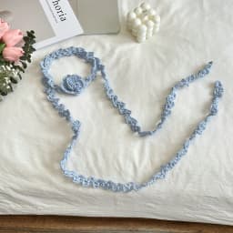 2026 New Sweet Cool Style Clavicle Chain Hand-Woven Crocheted Rose Necklace Popular Sweater Atmosphere Neck Flower Long Scarf