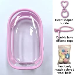 For Mini Labubu Pin For Love V4 Transparent Colorful Protector Case Doll Accessories Plush Doll Display Bag Outdoor Keychain Toy