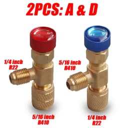 4/2/1PCS R410A R22 1/4" Refrigeration Charging Safety Valve Air Conditioning Refrigerant Safety Liquid Adapter Hand Tool Parts