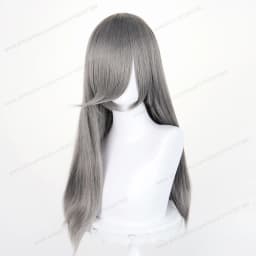 60cm Long Straight Cosplay Synthetic Wig With Bangs Golden Yellow Green Blonde Purple Heat Resistant Hair Anime Wigs + Wig Cap
