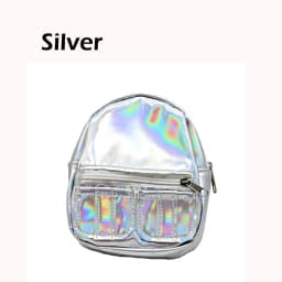 Fashion PU Glitter Pink Silver Mini Knapsack for 18 inches Girl Doll Backpack Doll Bag Dolls Accessories Kids Gift Children Toys
