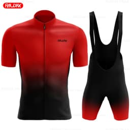 RAUDAX NEW Short Sleeve Cycling Jersey Set Bib Shorts Ropa Ciclismo Bicycle Clothing MTB Bike Jersey Uniform Men Clothes