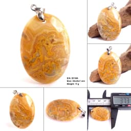 High Quality Pendentif Real Natural Crazy Lace Agate Stone Pendant Chains Necklace For Women's & Men's Jewelry Making BK996H