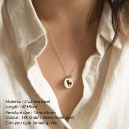 EMANCO Laser Engraved Custom Heart Necklace Pattern Logo Stainless Steel Popular Necklace for Women Men Bijoux Gift