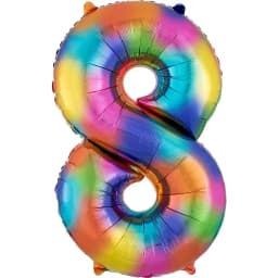 New 40-inch Rainbow Color Large Digital Aluminum Balloon Digital Balloon Birthday Party Decoration Layout Balloon