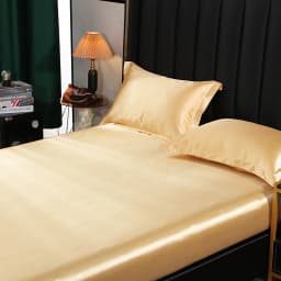 Mulberry Silk Bed Sheet Set with Fitted Sheet Flat Sheets Pillowcase Luxury Solid Color Bedding Sets Wrinkle-Free Antiallergic