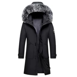 Autumn Winter Long Men Windproof Down Jacket Coats Mens Warm White Duck Down Hooded Jacket Parkas Multi Pockets Overcoat Male
