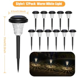 Solar Pathway Lights Outdoor Waterproof 12Pack Solar Garden Lights Auto On/Off LED Outdoor Solar Lawn Lights for Outside Pathway