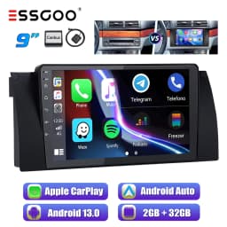 ESSGOO 9" Android 13 Car Stereo Radio Wireless Carplay/Android Auto Touchscreen GPS Nav Bluetooth RDS For BMW X3 E83 2004-2012