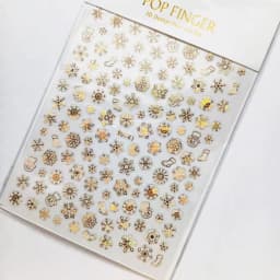Sliver Bronzing 3D Christmas Nail Art Decoration Sticker Sparkly White Colorful Glitter Geometry Snowflake Winter Slider Foil