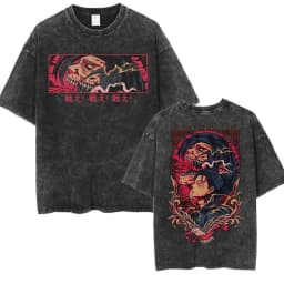 2026 Attack on Titan Anime Printed T-shirt Men's and Women's Washed T-shirt High Quality Vintage Cotton T-shirt Harajuku Y2K Top