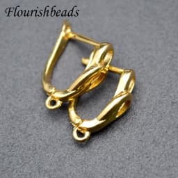 Nickle Free Anti-rust Real Gold Plating Metal Earring Hooks Women Jewelry Making Components 30pieces