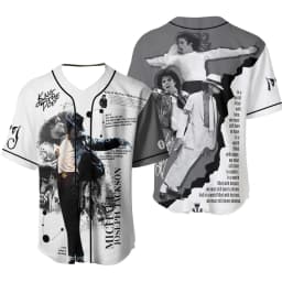 New Michael Jackson Moonwalker Black Gold Baseball Jersey King of Pop V-Neck Short Sleeve Streetwear Sport Shirt Men Women Fans