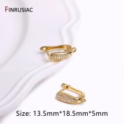 Earring Making Supplies Gold Plated Zircon Earwire Earring Hooks DIY Women Earring Jewelry Making Accessories Wholesale