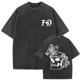 Forward Observations Group Vintage Washed T-shirt Skeleton Graphic T Shirts Men Women Fashion Oversized T-shirts Male Streetwear