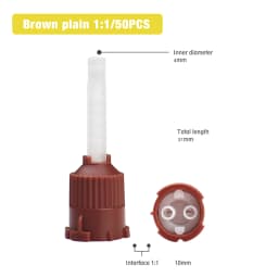50/100PCS Dental Mixing Tips 1:1 Dental Silicone Tips Printing Gun Mixing Tips Dental Materials Dental Supplies Mixing Tube