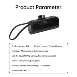 Mobile Power DIY Case 5W Charger Battery Case 18650/21700 Lithium Battery Box with Stand Mobile Power Case