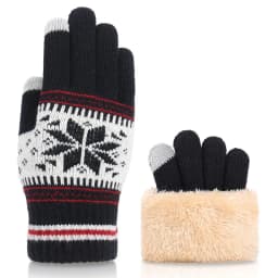Female Winter Warm Knitted Full Finger Gloves Men Solid Woolen Touch Screen Mittens Women Thick Warm Cycling Driving Gloves H46