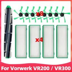 Fit For Vorwerk VR200 / VR300 Vacuum Cleaner Replacement Spare Parts Main Rubber Rolling Brush Side Spin Brushes Hepa Filter Set