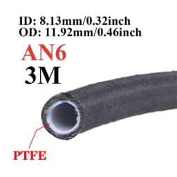 1M/2M/3M/5M AN3 AN4 AN6 AN8 AN10 Universal E85 Fuel Hose Oil Gas Cooler Line Pipe Tube Inside PTFE Nylon Stainless Steel Braided