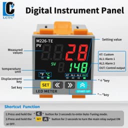 LCTC PID Temperature Controller SSR+Relay 4-20mA Output PID Regulator TC/RTD Input Digital Instrument 48*48 48*96 72* 72mm