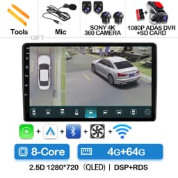 Android 16 Car Radio For Fiat Ducato 3 2006 - 2022 Carplay Auto Multimedia Stereo Player GPS Navi BT 360 Camera 4G WIFI QLED DSP