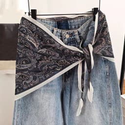 Elegant Multi-functional Floral Triangle Scarf cotton Floral Waist Belt Triangle Tie-Dye Women's Necktie Summer