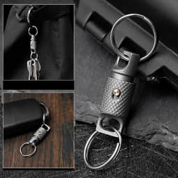 Titanium Alloy Knurling Keychain Quick Dismantling 360 Degree Rotation Portable Firmness Corrosion Resistance Outdoor EDC Tool