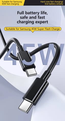 Original PD Cable For Samsung S22 S21 S20 FE S23 Ultra 45W Super Fast Charging A52 A53 A54 5G Note 20 Uitra 25W USB Type C Cable