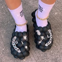 2025 Summer New Bubble Slippers Women Toe-covered Massage Sandals Creative Peanut Shoes Herringbone Slippers Beach Flip Flops