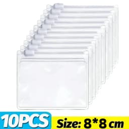 50/5PCS Mini Clear Bag Pill Dispenser Bags Protable Travel Jewel Pouch with Sliding Zipper Self-sealing Waterproof Storage Bags
