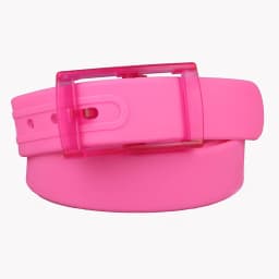 Plain Candy Colors Silicone Rubber Leather Wavy Shape Belt Plastic Buckle Cute Without Metal Belts for Men and Women Waistband