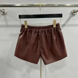 HKSH Women's Tide RO Style PU Leather Shorts Streetwear Fashion Pocket Comfortable New Versatile Dark Chic Y2K Punk Capris H2512