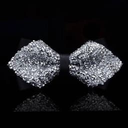 1 Piece Men's Glitter Rhinestone Bow Tie Shiny Full Rhinestone Bow Banquet Party Wedding Stage Event Gold Silver