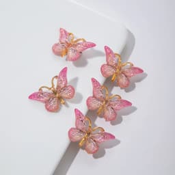 5PCS Sweet Macarons Gradient Color Cute Butterfly girl Hairpins women Headwear Princess Barrette Girls Hair Accessories