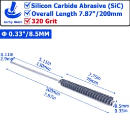 320Grit Cylinder Hone Ball Brush Tool Silicon Carbide Metal Engine Valve Guides Deburring Carbon Removal Crosshatching Polishing