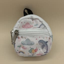 1 Piece Double-Shoulder Zipper Small Coin Purse Keychain Mini Backpack Pendant
