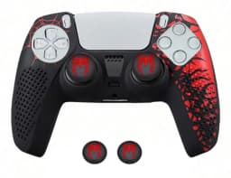 Anti-Slip Controller Skin Shell for PS5 Controller Silicone Cover Case with Rubber Thumb Grip Gaps and Touch Pad Sticker For PS5